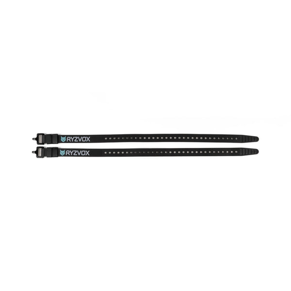 Pair of RYZVOX Utility Straps 53 laid flat, showing the ladder holes and buckle ends
