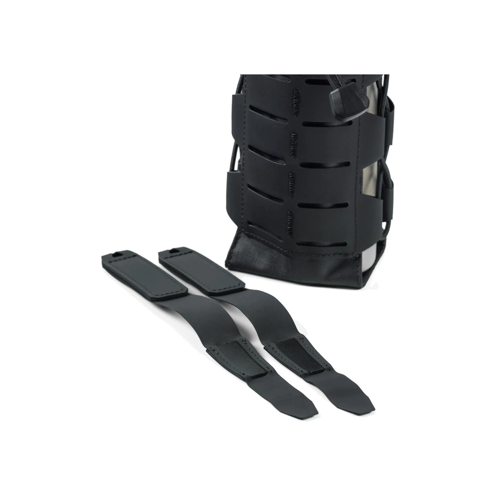 RYZVOX Bottle Holder with its two mounting straps laid out beside it