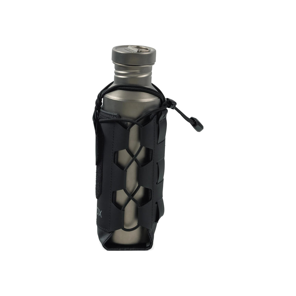 RYZVOX Bottle Holder seen from the front with a steel bottle inside