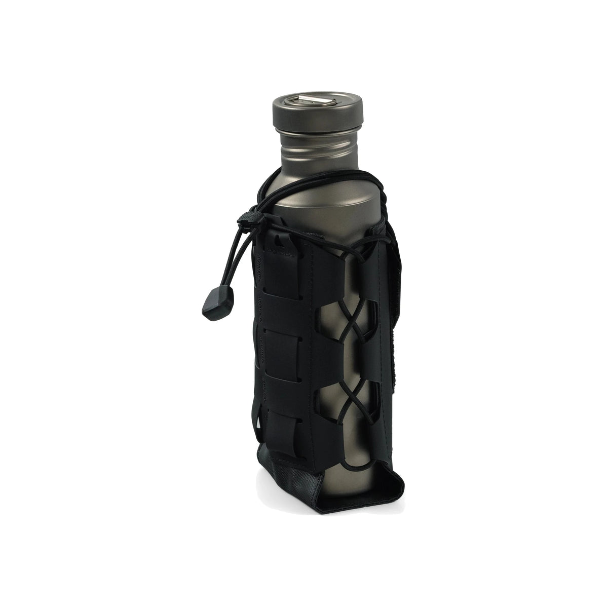 RYZVOX Bottle Holder with the elastic cord and toggle drawn out to the side