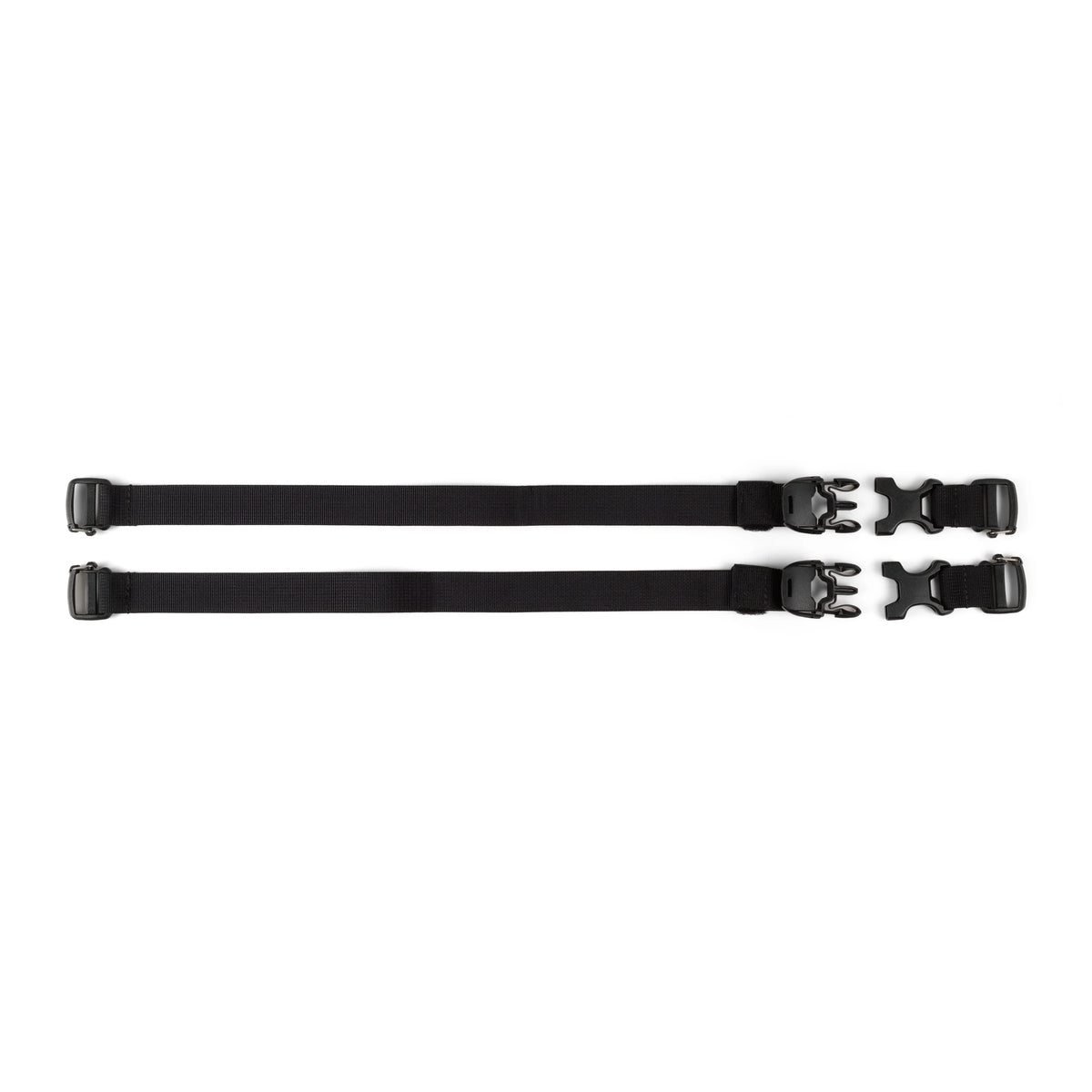 Pair of RYZVOX Accessory Straps laid flat with the side-release buckles unclipped