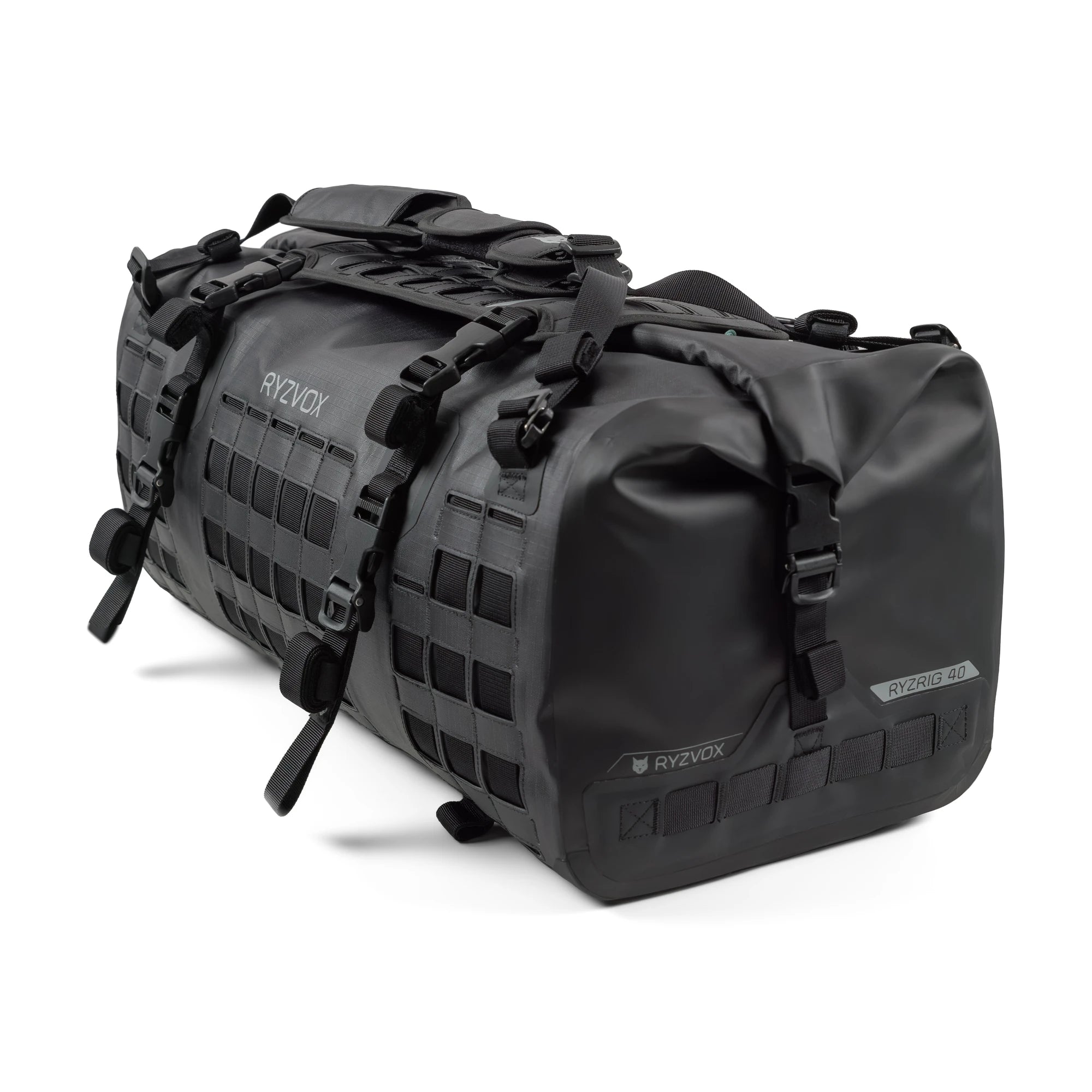 RYZVOX FAR Duffel Bag 40L Moto seen from a three quarter angle