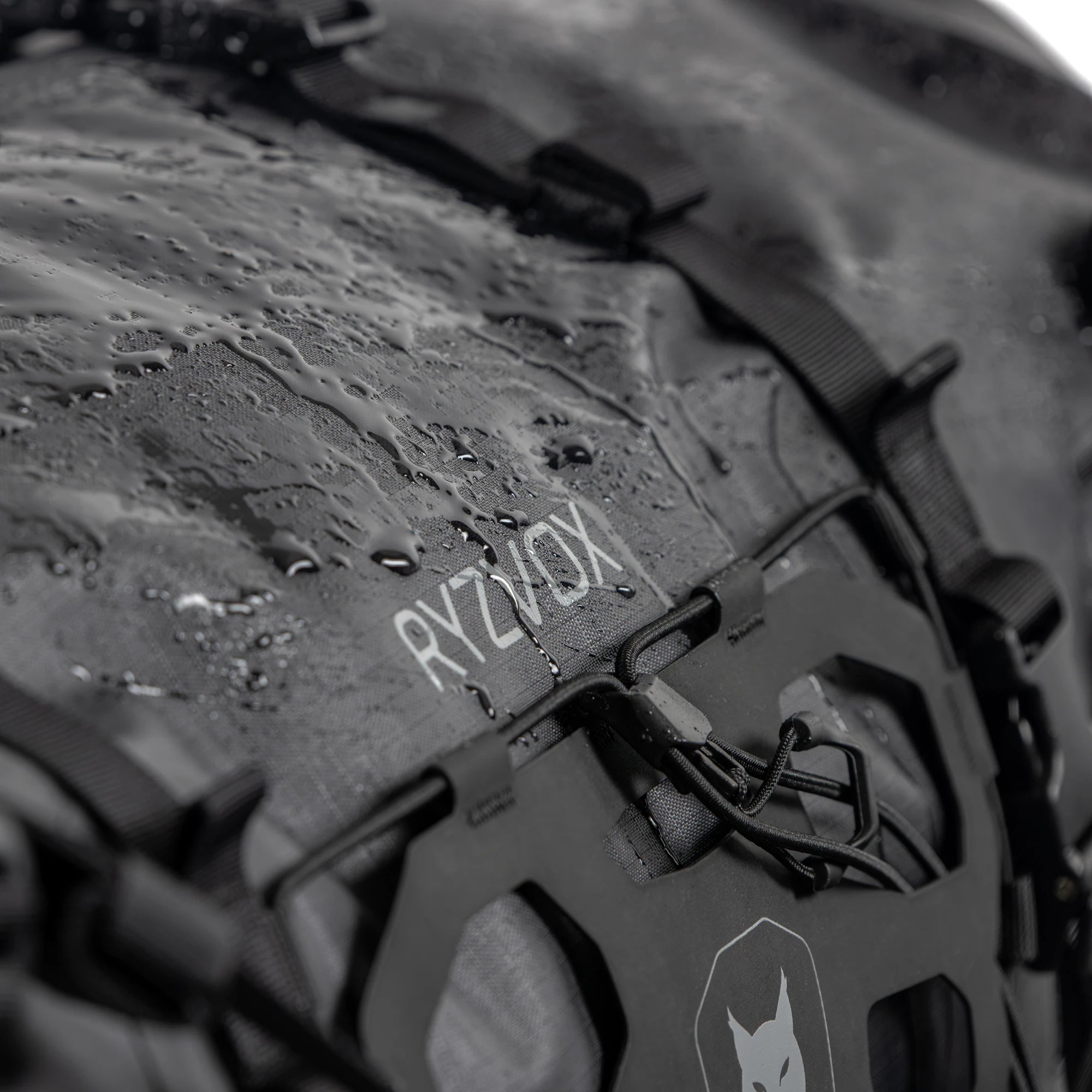 Water beading on the coated fabric of the bag