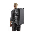 Man wearing the RYZVOX FAR Duffel Bag 40L Travel as a backpack, seen from behind