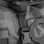 Close up of the front panel and a compression strap