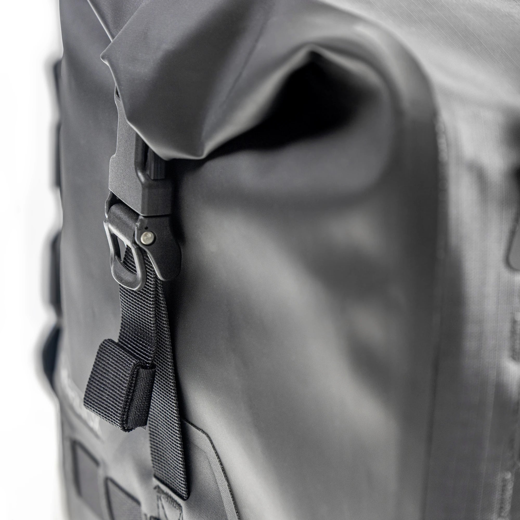 Close up of the roll top closure