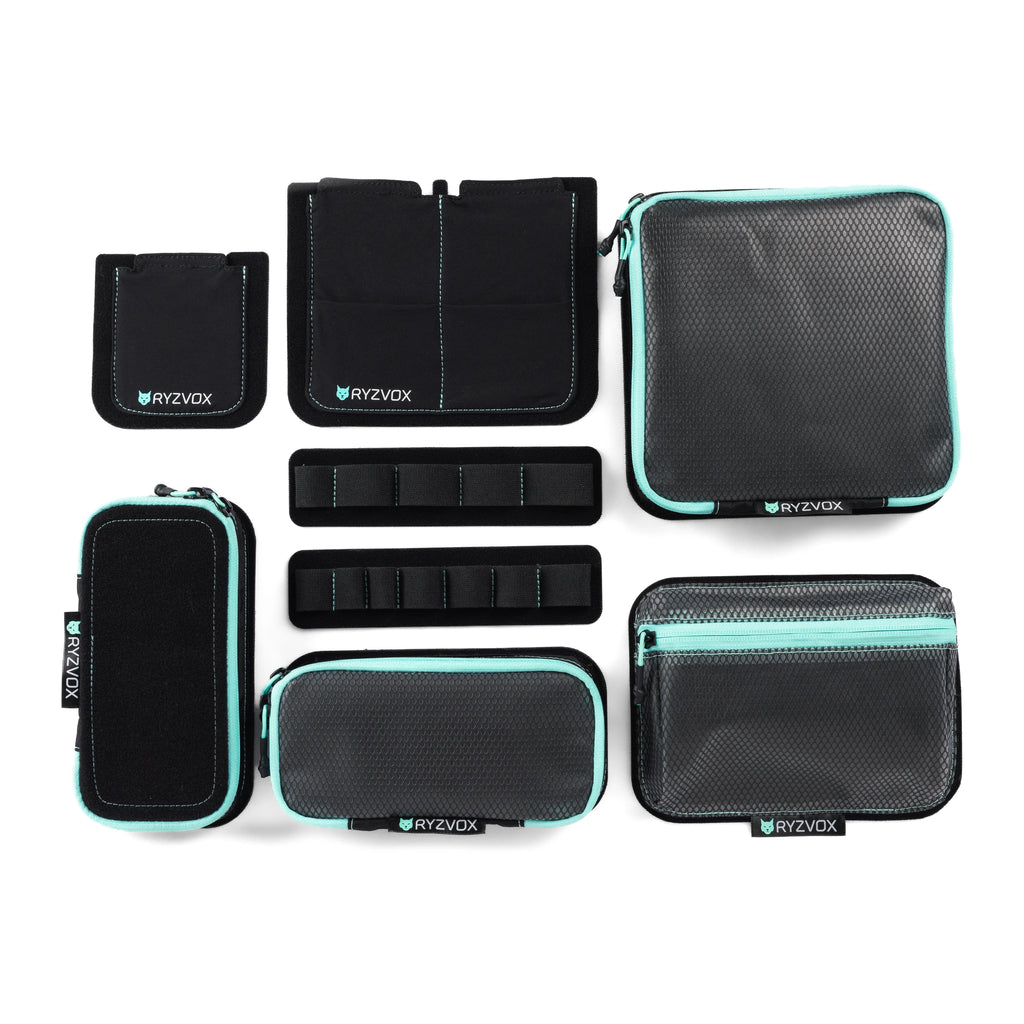 The full range of RYZVOX internal organizers laid out together on white