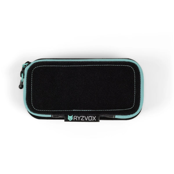 RYZVOX Organizer Pouch S seen from the front, solid panel with mint trim and brand label