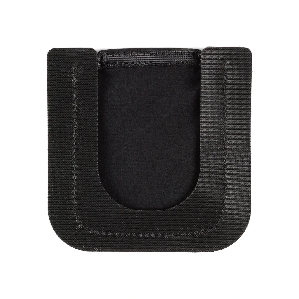 Back of the RYZVOX Stretch Pocket S, showing the hook-and-loop mounting panel