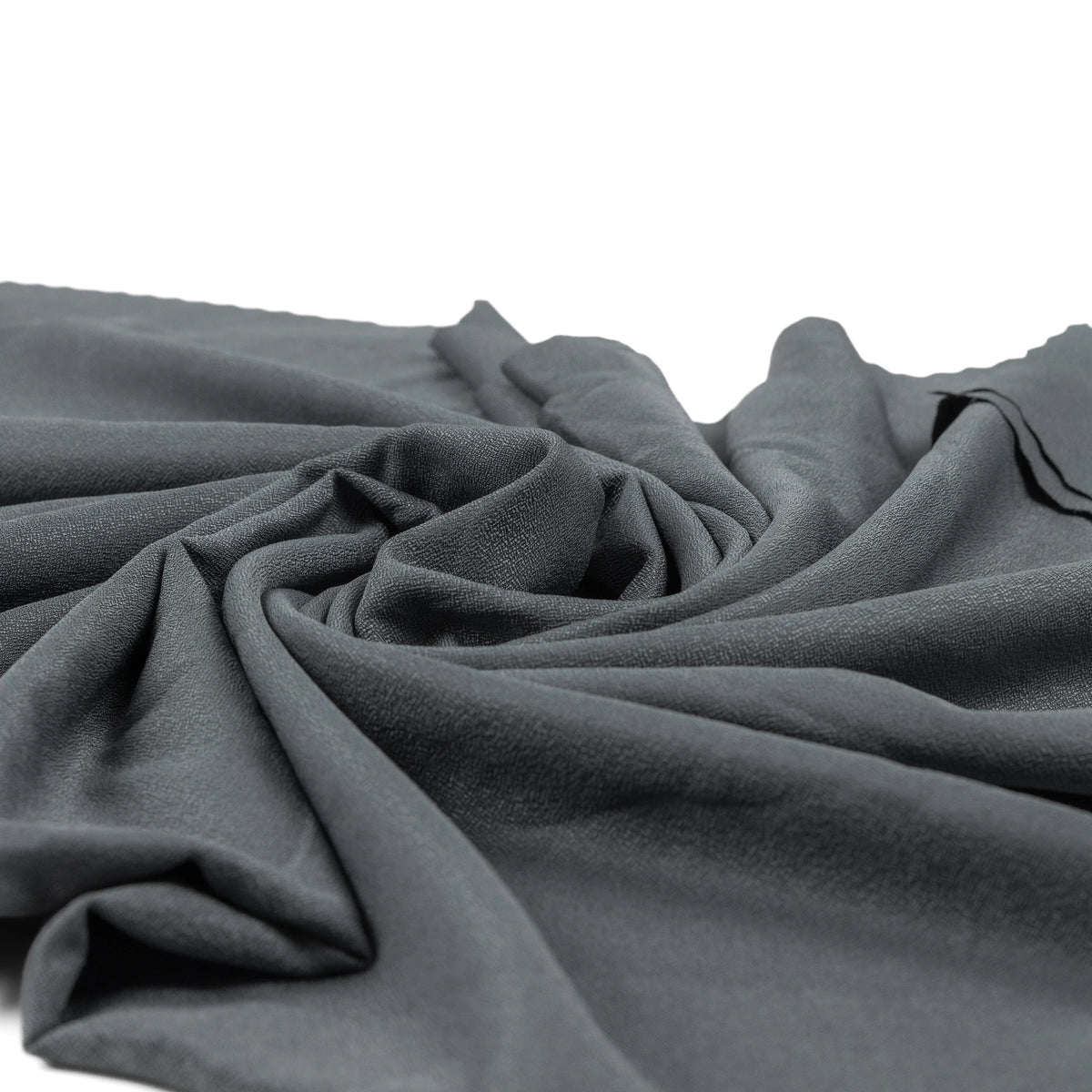 Grey nano fibre fabric of the RYZVOX Ultralight Towel L draped in soft folds