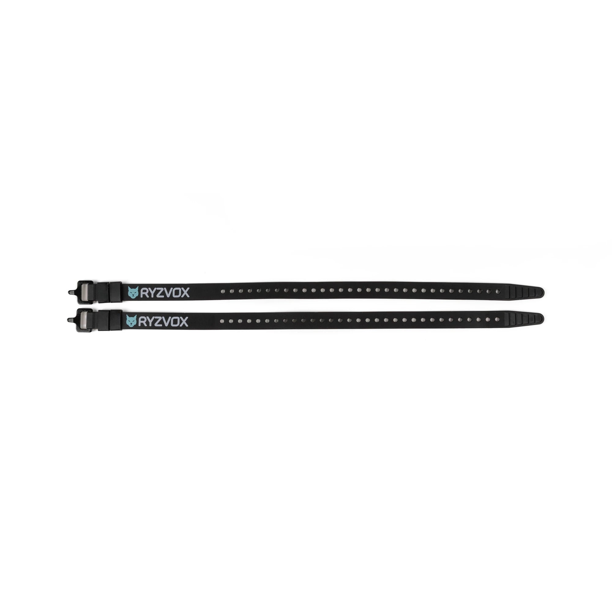 Pair of RYZVOX Utility Straps 53 laid flat, showing the ladder holes and buckle ends