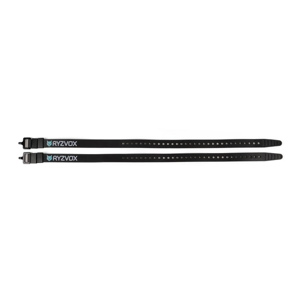 Pair of RYZVOX Utility Straps 61 laid flat, showing the ladder holes and buckle ends