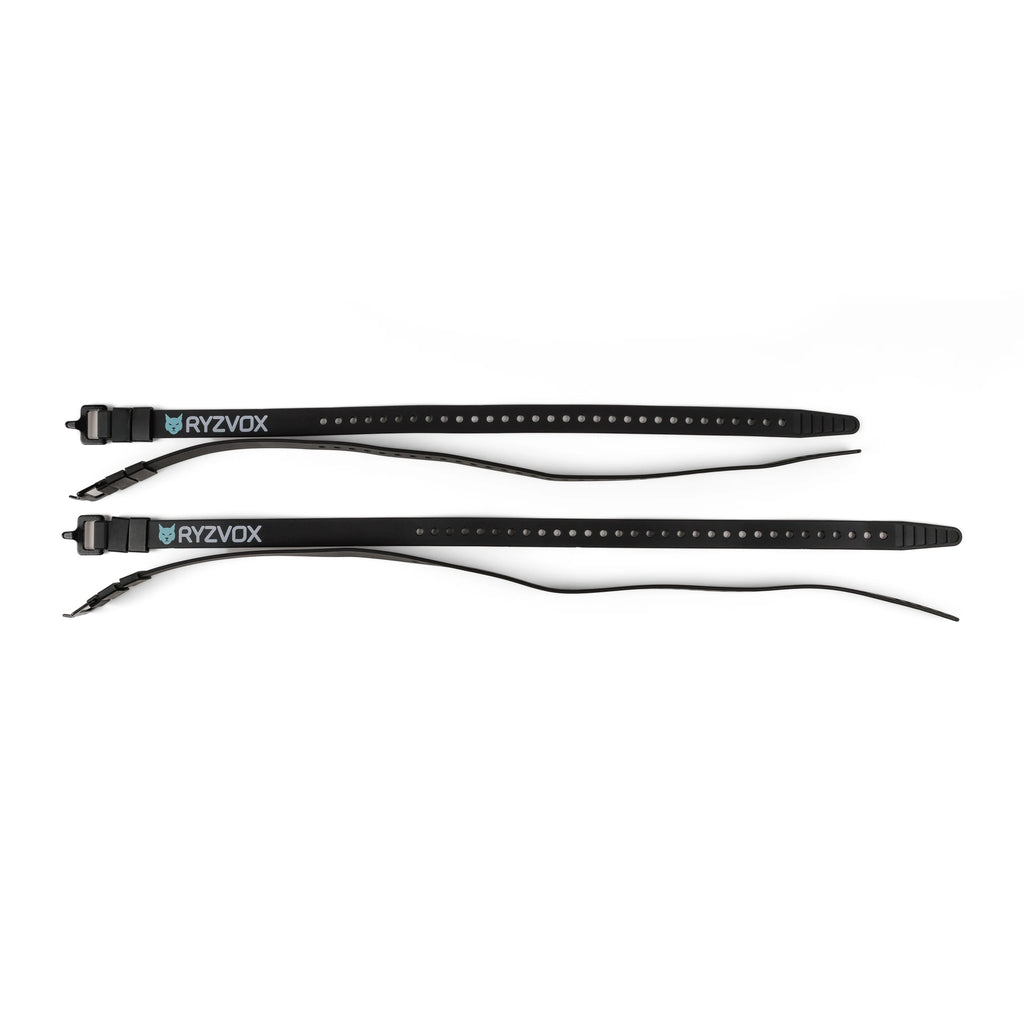 RYZVOX Utility Straps with the tail end pulled loose, showing the full length of the webbing